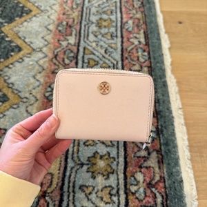 Light Pink Tory Burch Small Zipper Wallet